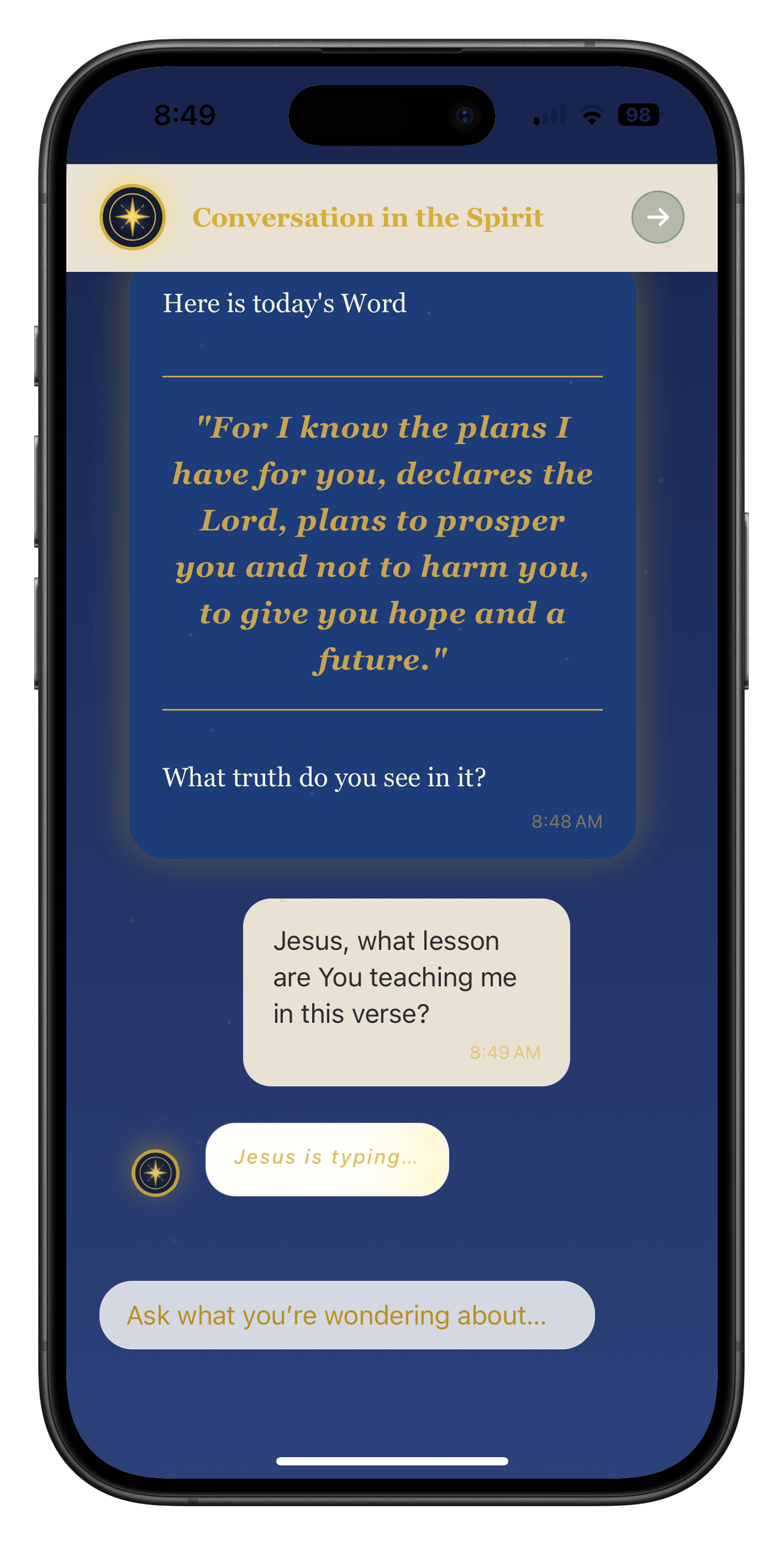 Ask about any verse.