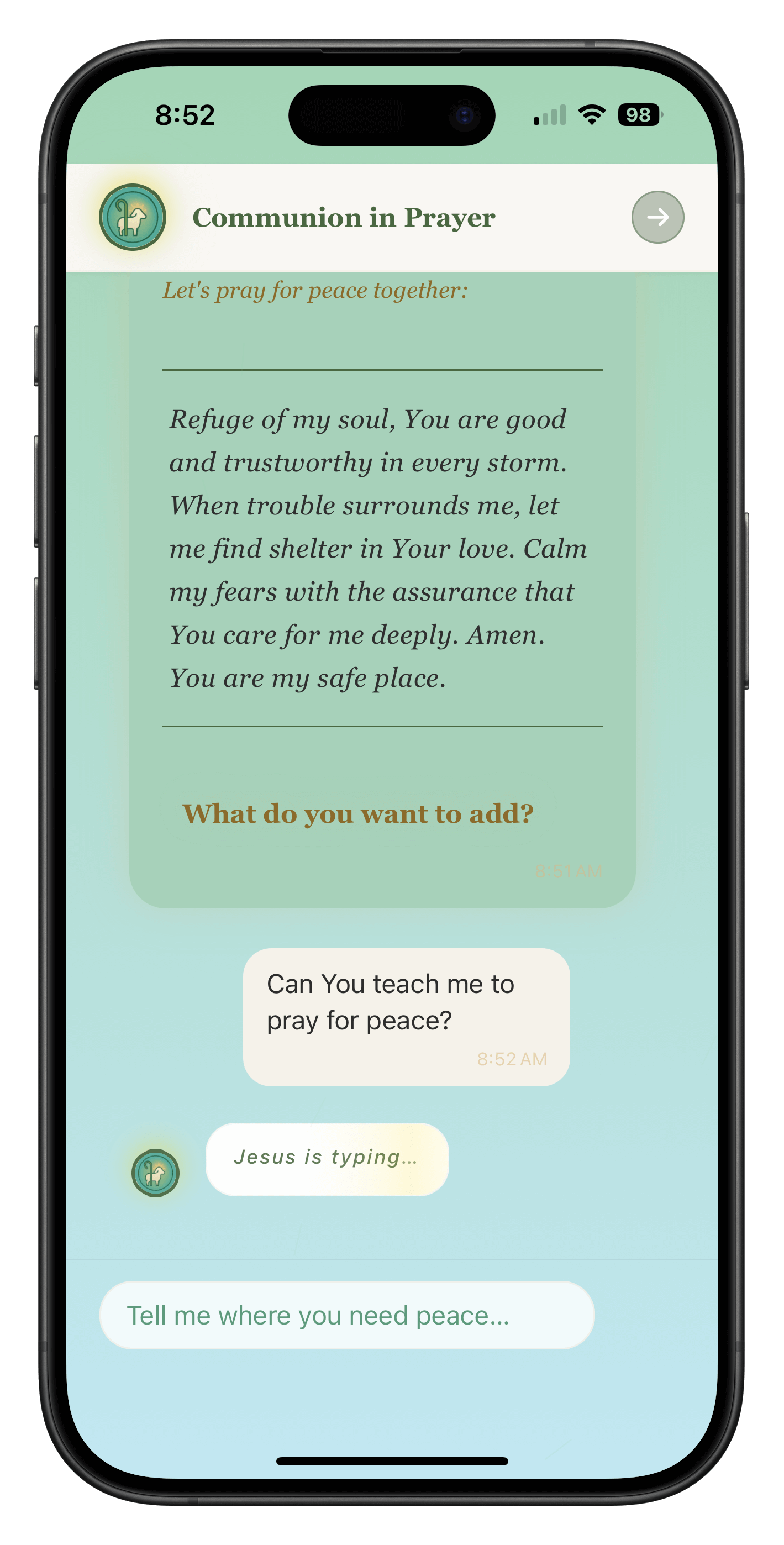 Ask Jesus to pray today.